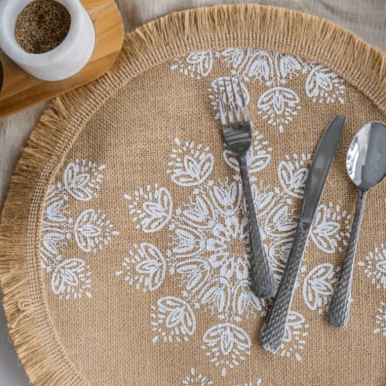 Placemats Creative Tops Hessian Placemats, Set of 4, White